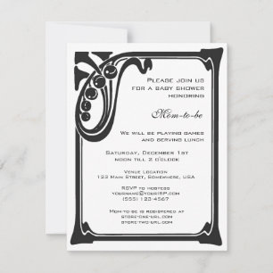 Invitation Fête Prénatale Rétro Art Déco Jazz Vintage Garçon