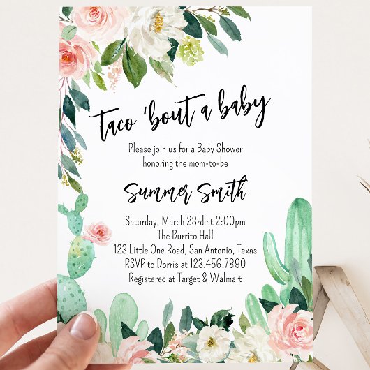 Invitation Fête Prénatale Taco à propos d'un bébé