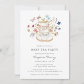 Invitation Fête Prénatale Tea Party (Devant)