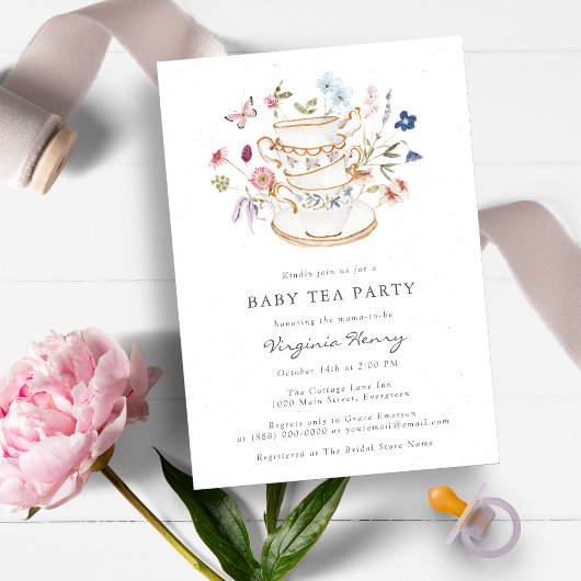 Invitation Fête Prénatale Tea Party