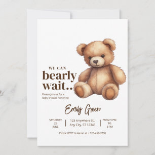 Invitation Fête Prénatale Teddy Bear Nous Pouvons à peine att