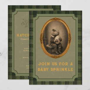 Invitation Fête Prénatale Vintage Dinosaure Bébé
