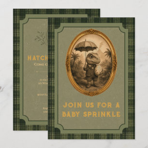 Invitation Fête Prénatale Vintage Dinosaure Bébé