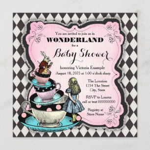 Invitation Fête Prénatale Vintage Wonderland