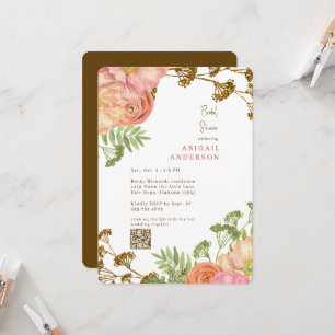 Invitation Fête Prénuptiale aux Fleurs Colorées et Arrondies