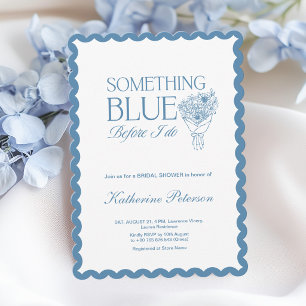 Invitation Fête prénuptiale Élégante Quelque Chose de Bleu