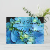 Invitation Fête prénuptiale florale d'hydrangea bleu élégant (Debout devant)