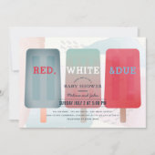 Invitation Fête Prévue pour le 4 Juillet avec Popsicle Rouge  (Devant)