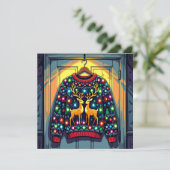 Invitation Fête Pull de Noël Drôle (Debout devant)