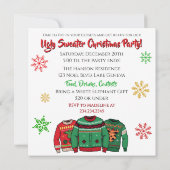 Invitation Fête Pull de Noël Drôle (Dos)