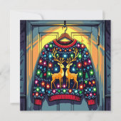 Invitation Fête Pull de Noël Drôle (Devant)