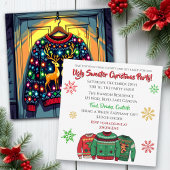 Invitation Fête Pull de Noël Drôle 