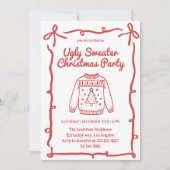 Invitation Fête Pull de Noël Laid Rétro (Devant)