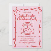 Invitation Fête Pull de Noël Laid Rétro (Devant)