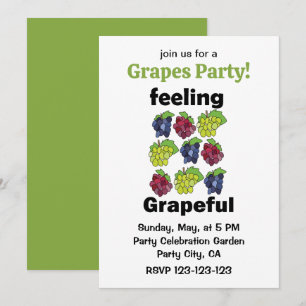 Invitation Fête Puns Raisin Sentiment Raisiné Fruit
