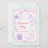 Invitation Fête Pyjama Anniversaire Fille (Devant)