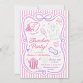 Invitation Fête Pyjama Anniversaire Fille (Devant)