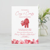 Invitation Fête pyjama de Galentine's Cozy & Confortable (Debout devant)