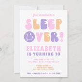 Invitation Fête Pyjama Filles Rétro (Devant)