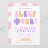 Invitation Fête Pyjama Filles Rétro (Devant / Derrière)