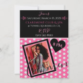 Invitation Fête Pyjama Rose Sucrée et Impertinente avec Photo (Dos)