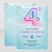 Invitation fête pyjama sur le thème de l'hiver enc (Devant / Derrière)