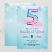 Invitation fête pyjama sur le thème de l'hiver mer (Devant / Derrière)