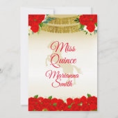 Invitation Fête Quinceañera Charro Rouge Or (Dos)