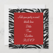 Invitation Fête Red Zerbra (Dos)