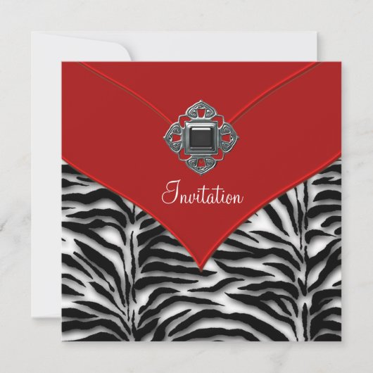Invitation Fête Red Zerbra (Devant)