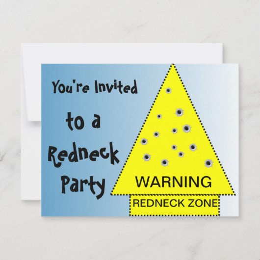 Invitation Fête Redneck Signal d'avertissement avec détonatio (Devant)