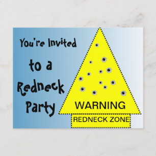 Invitation Fête Redneck Signal d'avertissement avec détonatio