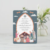 Invitation Fête religieuse de la Nativité de Noël (Debout devant)