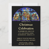 Invitation Fête religieuse de Noël modifiable Vitrail (Devant)