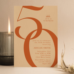 Invitation Fête Rétro Chut C'est une Surprise pour les 50 ans