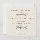 Invitation Fête rétro Fille du Flapper des années 20 (Dos)