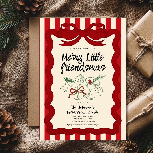 Invitation Fête Rétro Friendsmas