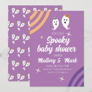 Invitation Fête Rétro Halloween Groovy Baby Shower