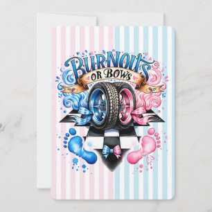 Invitation Fête Révélation Sexe Garçon ou Fille Voitures Ruba