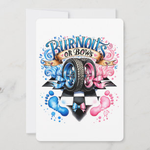 Invitation Fête Révélation Sexe Garçon ou Fille Voitures Ruba
