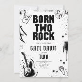 Invitation Fête Rock and Roll Née Deux Rock 2e Anniversaire (Devant)