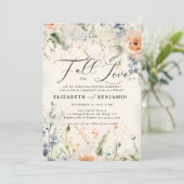 Invitation Fête Romantique Automne fleur sauvage (Debout devant)