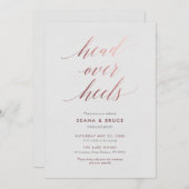 Invitation Fête Romantique Tête à Queue (Devant / Derrière)