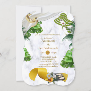 Invitation Fête romantique tropicale de la mariée