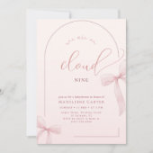 Invitation Fête Rose Bébé Fille (Devant)