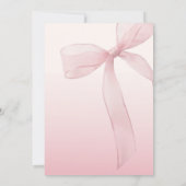 Invitation Fête Rose Bébé Fille (Dos)