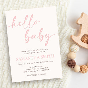 Invitation Fête Rose Bébé Naissance