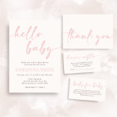 Invitation Fête Rose Bébé Naissance