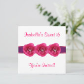Invitation Fête Rose Blanche Sweet 16 (Debout devant)