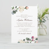 Invitation Fête rose de bachelorts à fleurs aquarelle week-en (Debout devant)